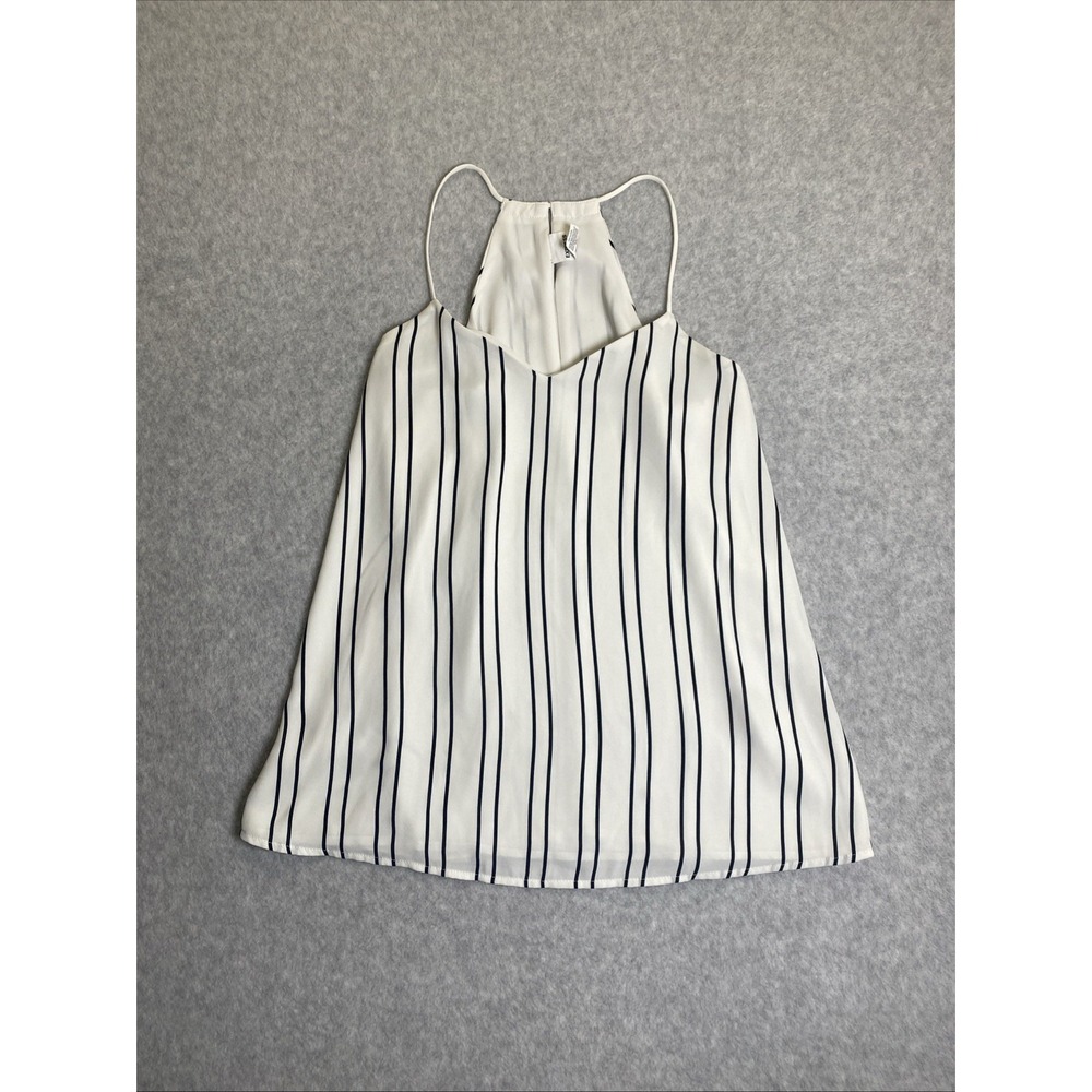 Express White Black Vertical Striped Halter Camisole Tank Top Size S/P